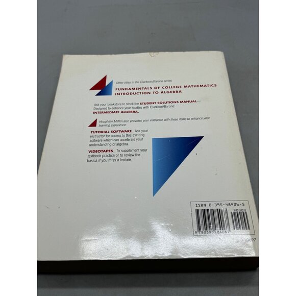 intermediate Algebra text book Sandra Clarkson paperback Houghton Mufflin READ - Picture 6 of 8